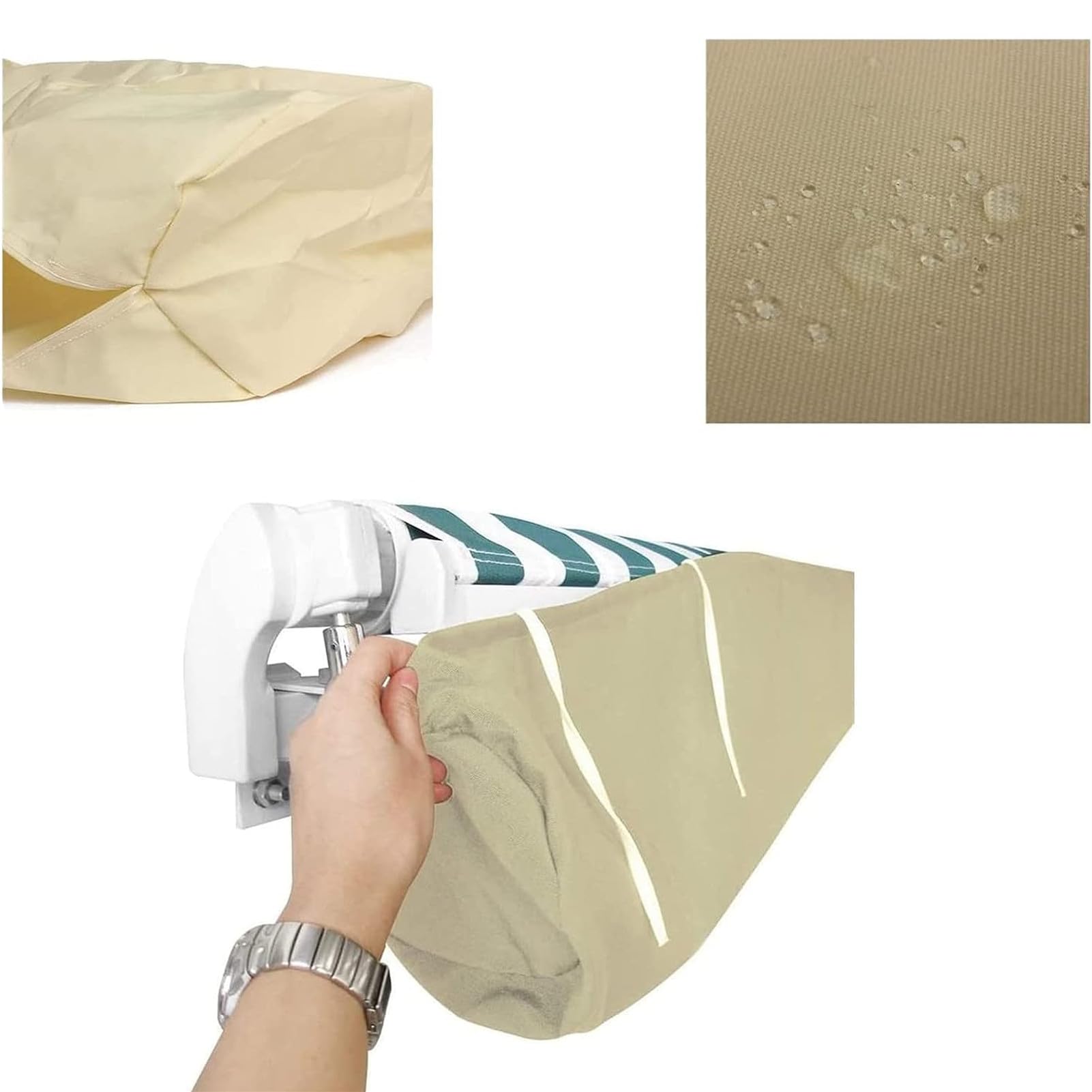 Copertura Impermeabile Per Tenda Da Sole - Custodia Protettiva Con Cordino Per Esterno, Nero - Foto 4