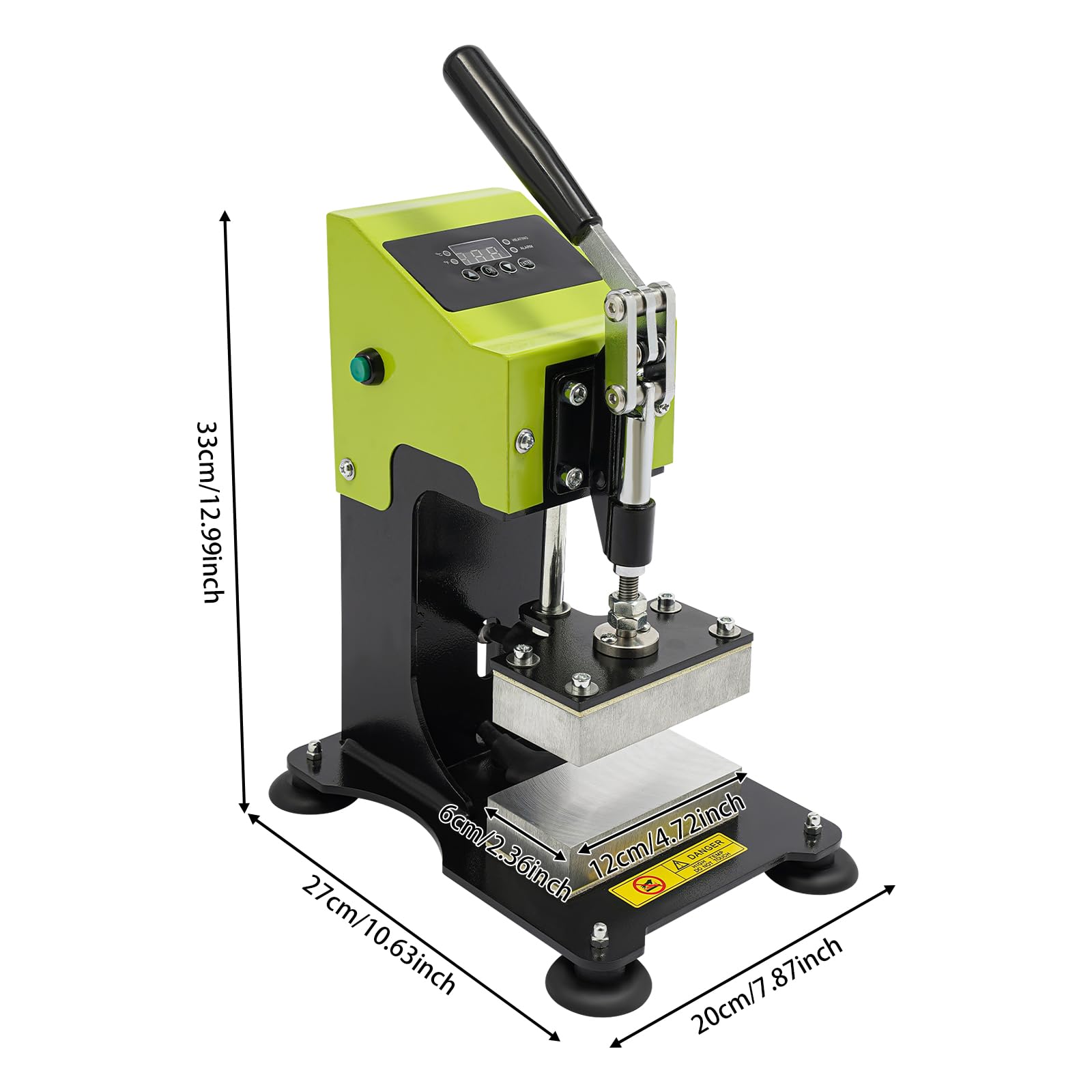 Rosin 900W - Macchina per pressa a calore, 6 x 12 cm, portatile con LED digitale pressa idraulica manuale per t-shirt, berretto