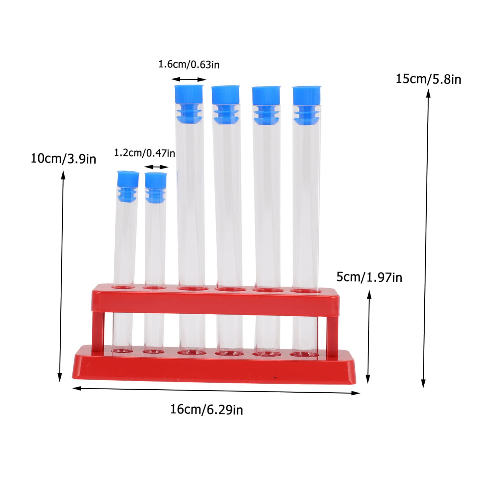 CIYODO Test Tube Rack Dropper 6pcs Storage Rack Cork Safe Plastic for Boys and Girls' Experiments Random Color