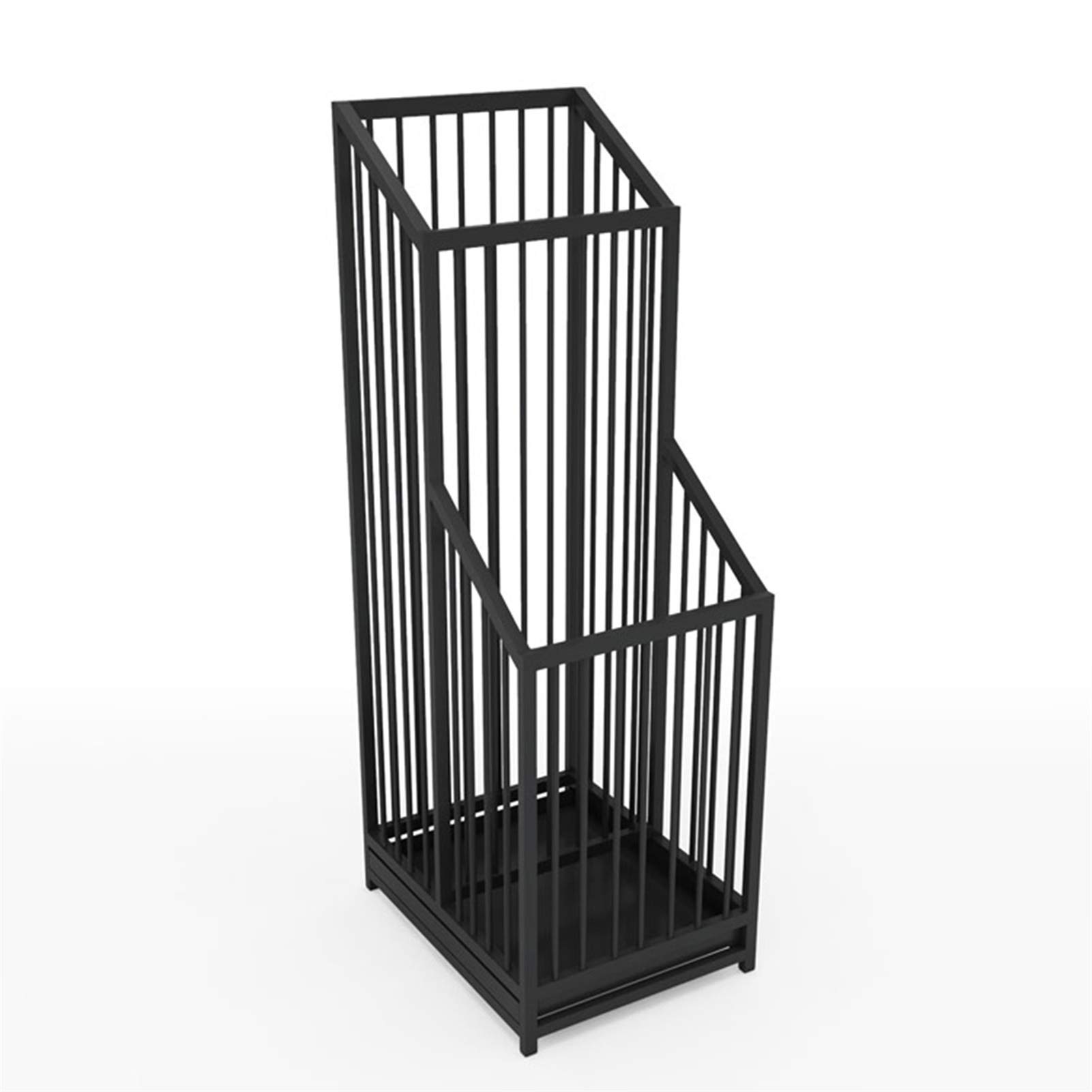 HYLYGFH Black & White Metal Umbrella Stand Holder with Drip Tray - Stylish Umbrella Storage Rack for Home, Office, Hotel & Cafe Entrance - Durable & Functional Design (Color: Black)
