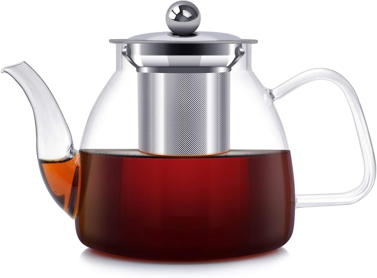 ESEOE Teapot, Glass Teapot with Infuser Loose Leaf Tea Pot , Stove Top Safe Glass Tea Pot and Tea Strainer, Blooming / Flowering/ Loose tea๏ผ32 Ounce / 1000 ml