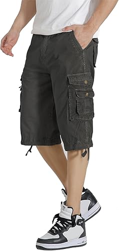 Miniatura 2 de Pantalones cortos de carga para hombre, con múltiples bolsillos, de sarga de algodón, de ajuste relajado, camuflaje para exteriores