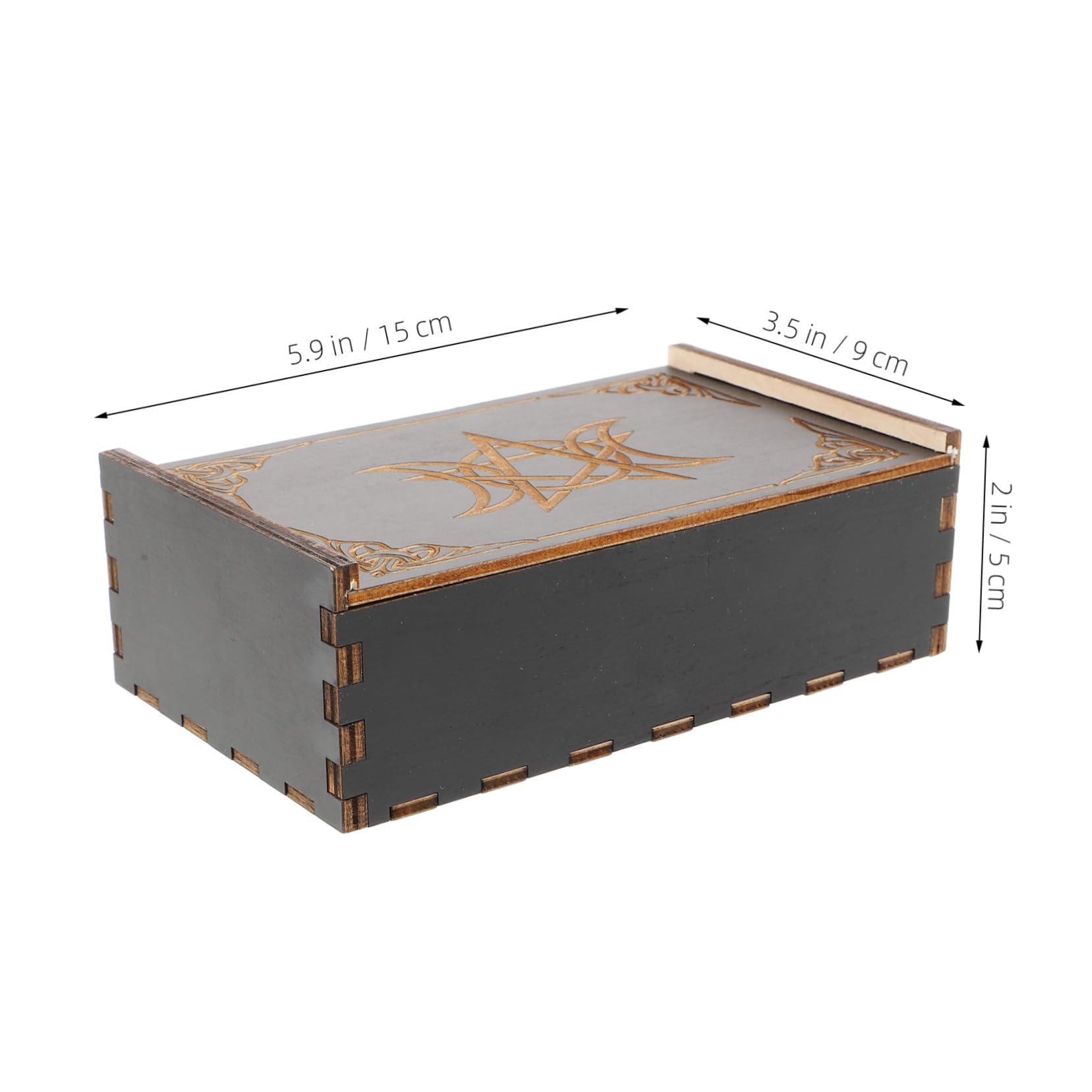 VICASKY Wooden Tarot Card Storage Box Portable Container with Lid for Board Games More Delicate Design with Ample Space for Multiple Uses