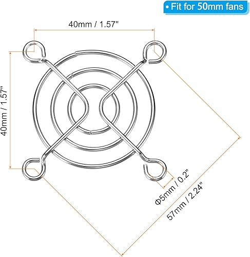 Vista 25 de PATIKIL Parrilla de dedo de ventilador de 1.575 pulgadas, paquete de 8 protectores de parrilla de acero inoxidable 304 para ventiladores de 1.57 x