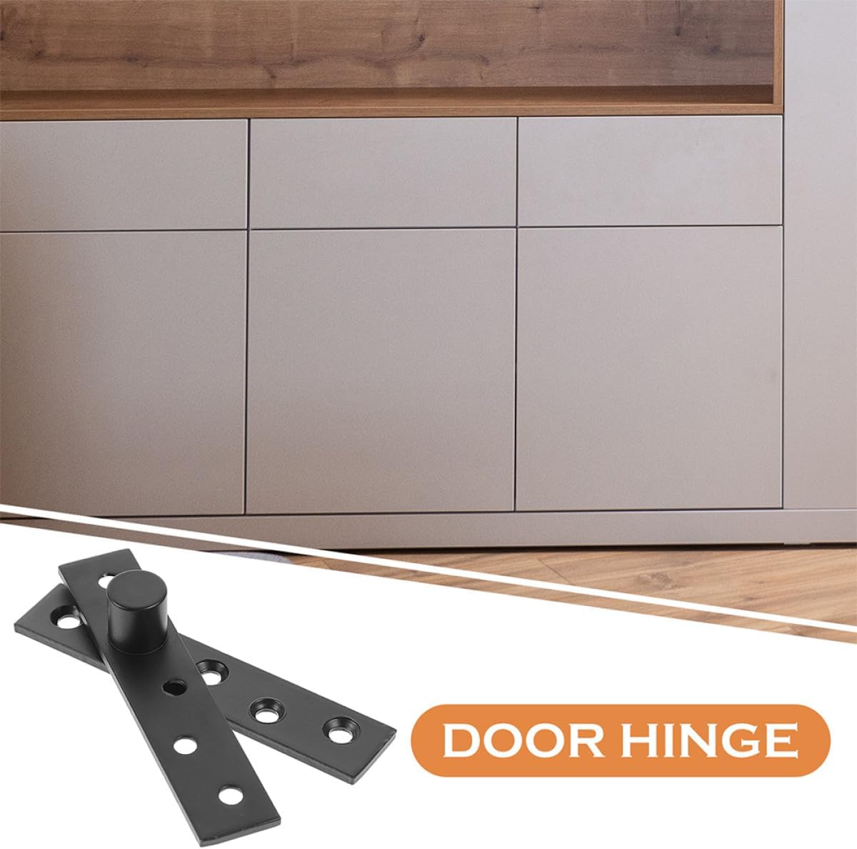 360 Degree Rotating Door Pivot Hinge Large Offset Concealed Black Eccentric Shaft Stainless Steel Cabinet Hardware for Industrial and Residential Use