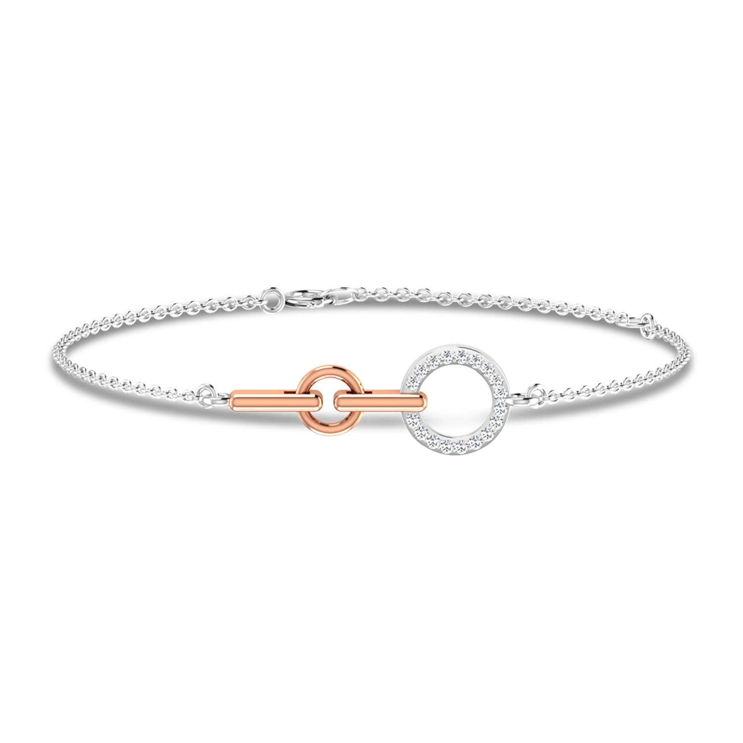 18KT Two Colour Gold and Diamond Bracelet for Women-image-46