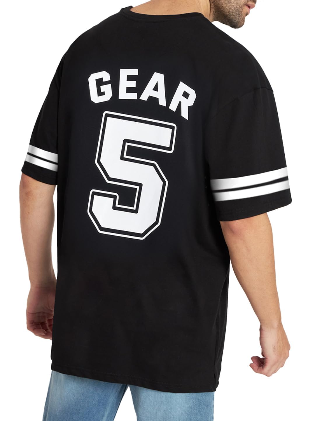 Unisex Anime Oversized T Shirts for Men and Women, Gear 5 Printed Drop Shoulder Anime Club Tee