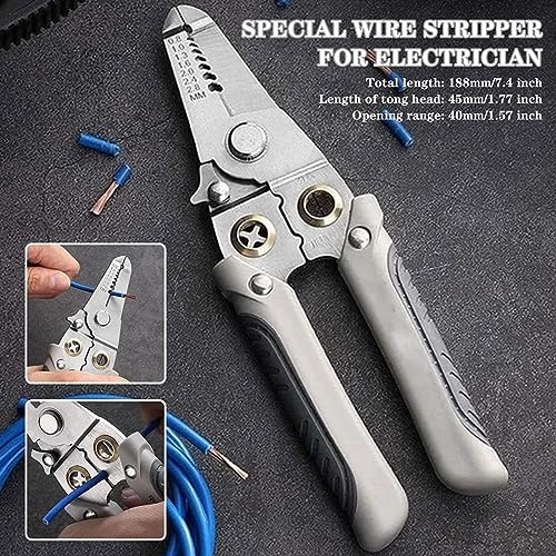 Image of 6-in-1 Wire Cutter Pliers and Wire Stripper For Electricians Wire and Cable Stripping, Cutting, Winding, Crimping Precision Stainless Steel Hand Tool for Electrician Decrustation Tool