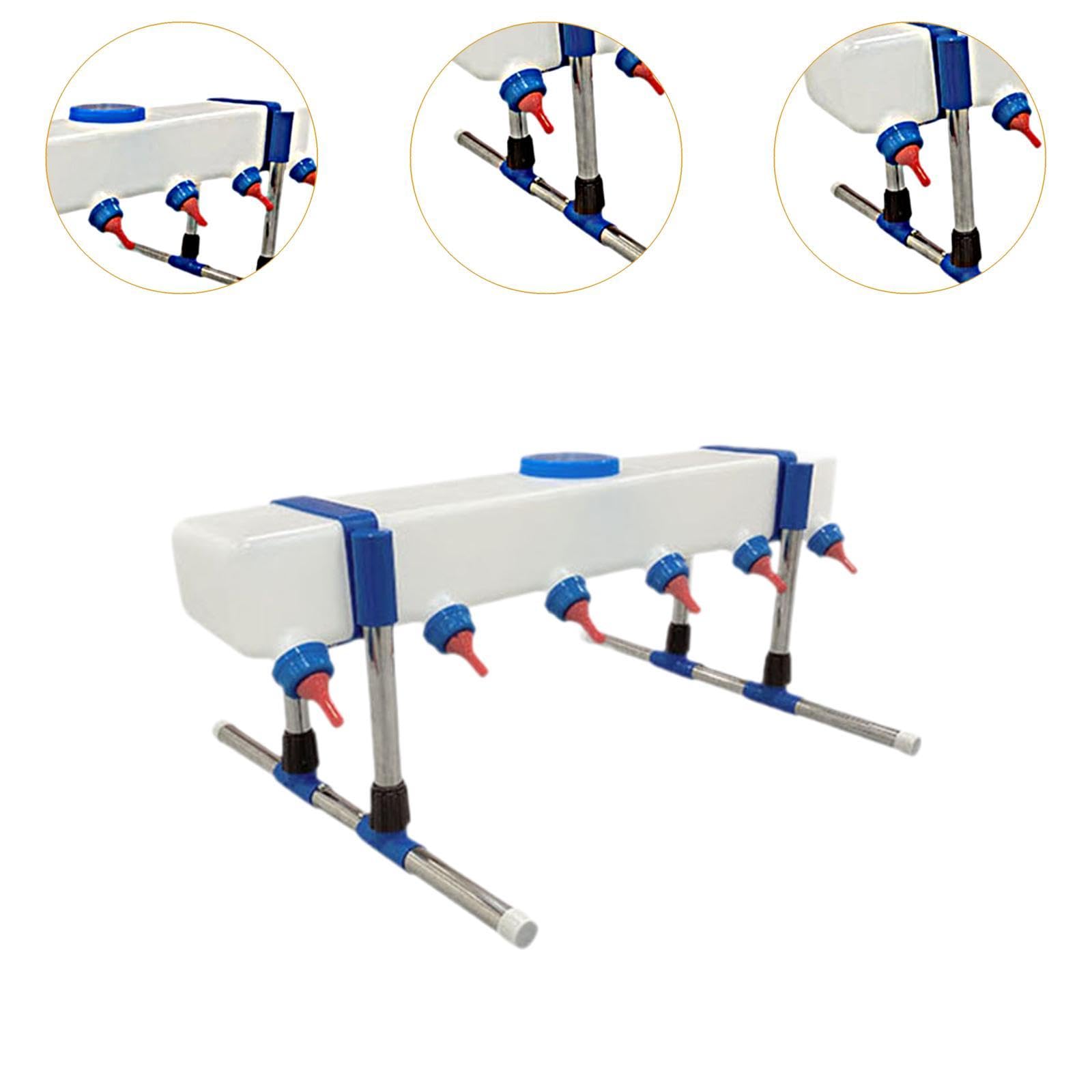 Baoblaze Lamb Feeder,Little Cow Calf Milk Drinking,Poultry Feeder Livestock Milk Feeding Bucket Calf Feeding for Lamb Farm, 6 Head with Holder