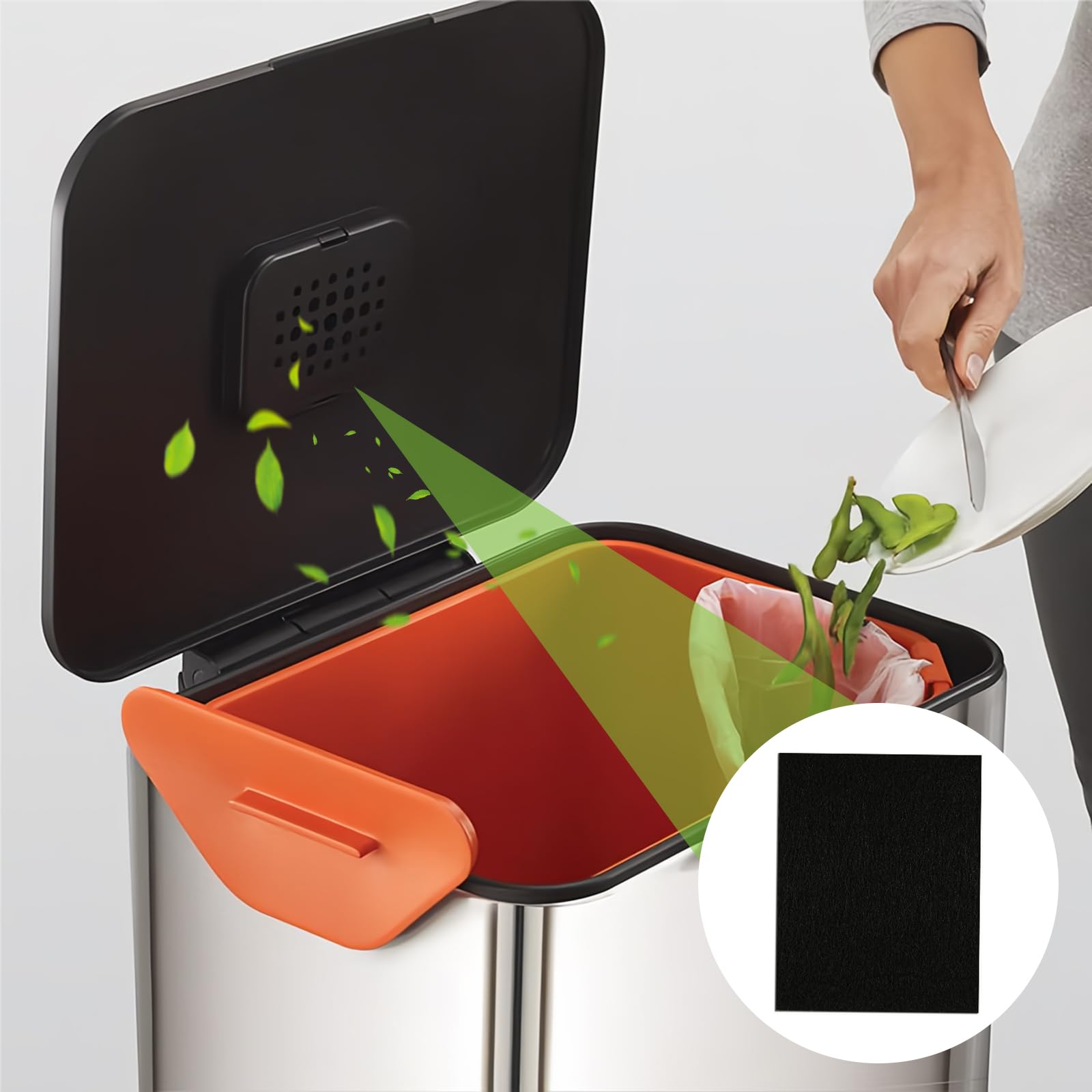 Filtre Anti-Odeur Charbon Actif 10 Pièces pour Poubelle Joseph Joseph