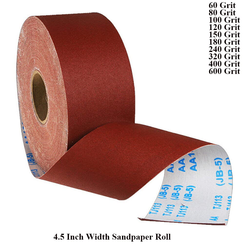 5 metri 4,5 '' 115 mm di larghezza set di rotoli di carta vetrata Wet/Dry panno smeriglio carta vetrata carteggiatura fogli abrasivi grana 60-600 per legno metallo, 120