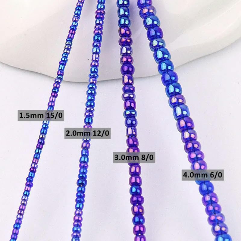 Petites perles de rocaille en verre de 1,5 à 4 mm - Perles de riz magiques - Couleur transparente - Imitation de couleur dispersée - Accessoires pour loisirs créatifs
