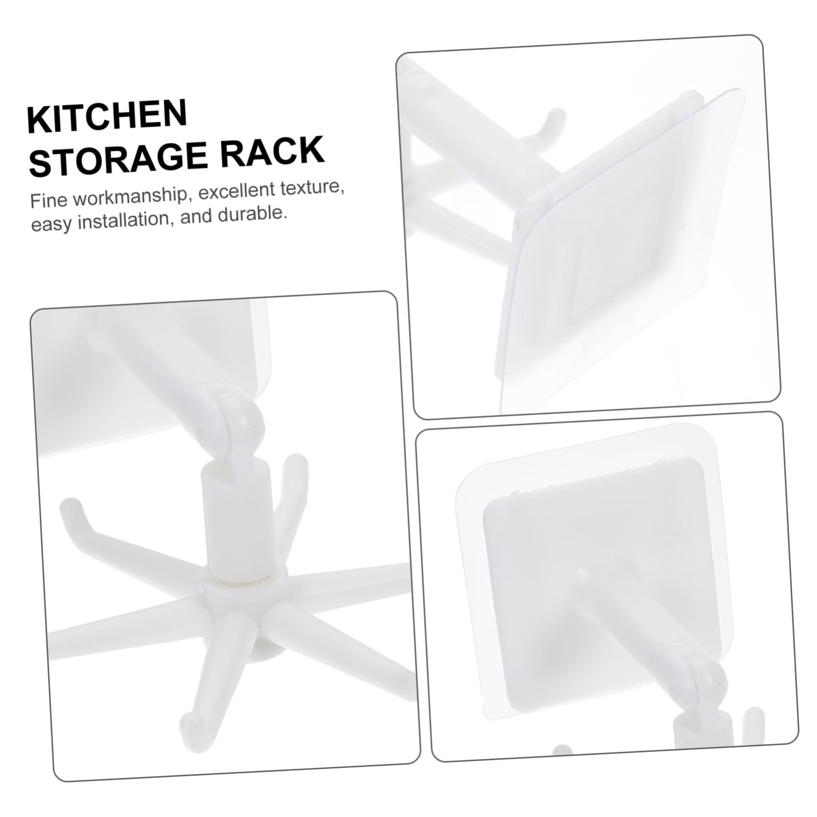 DECHOUS Cookware Holder Rotating Wire Rack Utensil Rack Easy to Install Wall-Mounted Abs Material
