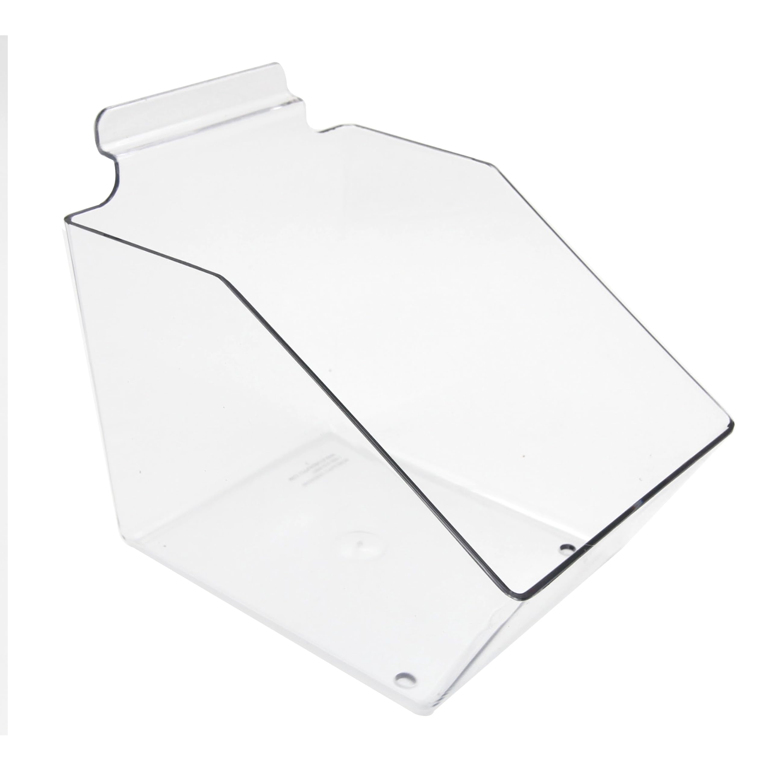 SSWBasics Clear Plastic Dump Bin for Slatwall - 6 X 5 ½ X 7 ½ - Set of 2