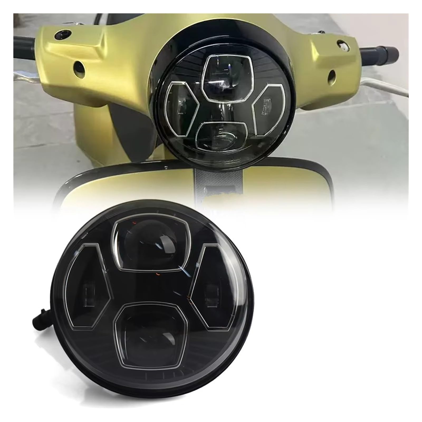 Phare Avant Moto Phare Avant LED 3 Couleurs pour Vespa GTS 300 (Accessoires Moto). LED Phares Avant
