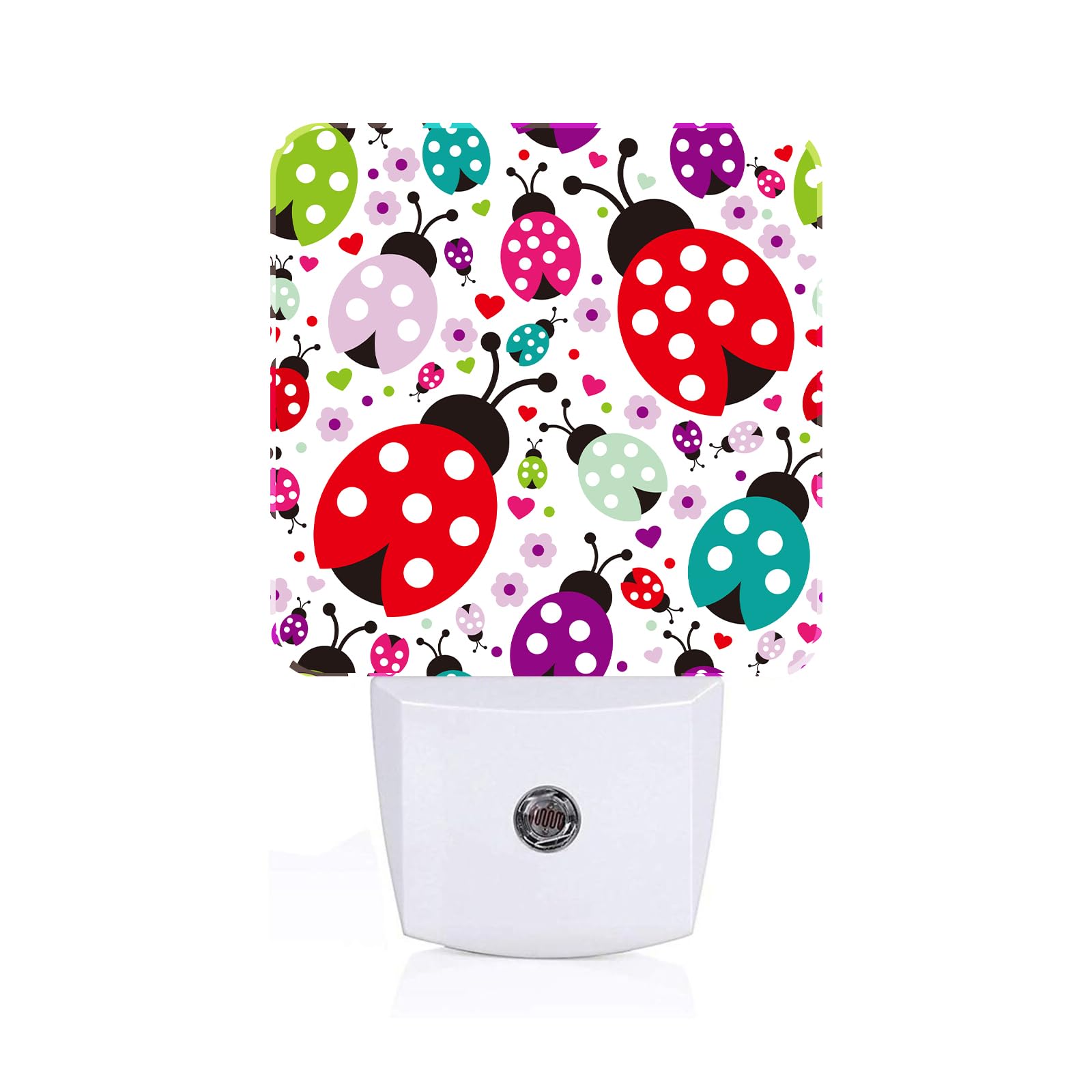 FSHVQKD Colorful Insect Night Light,Plug-in Nightlights Auto Sensor Night Lamp Dusk-to-Dawn Lamp Home Decor for Nursery Children Girls Boys