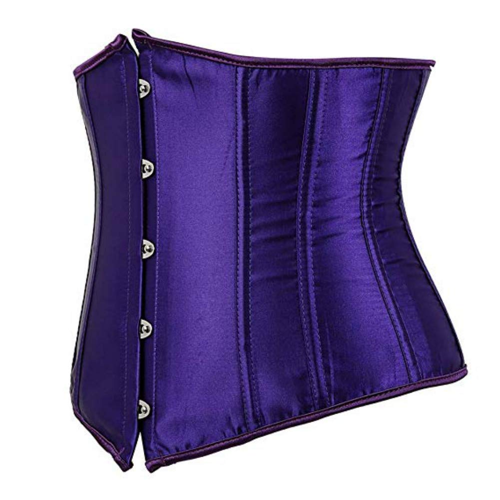 Kelvry Corsetto sottoseno da donna in raso con lacci Plus Size S-6XL