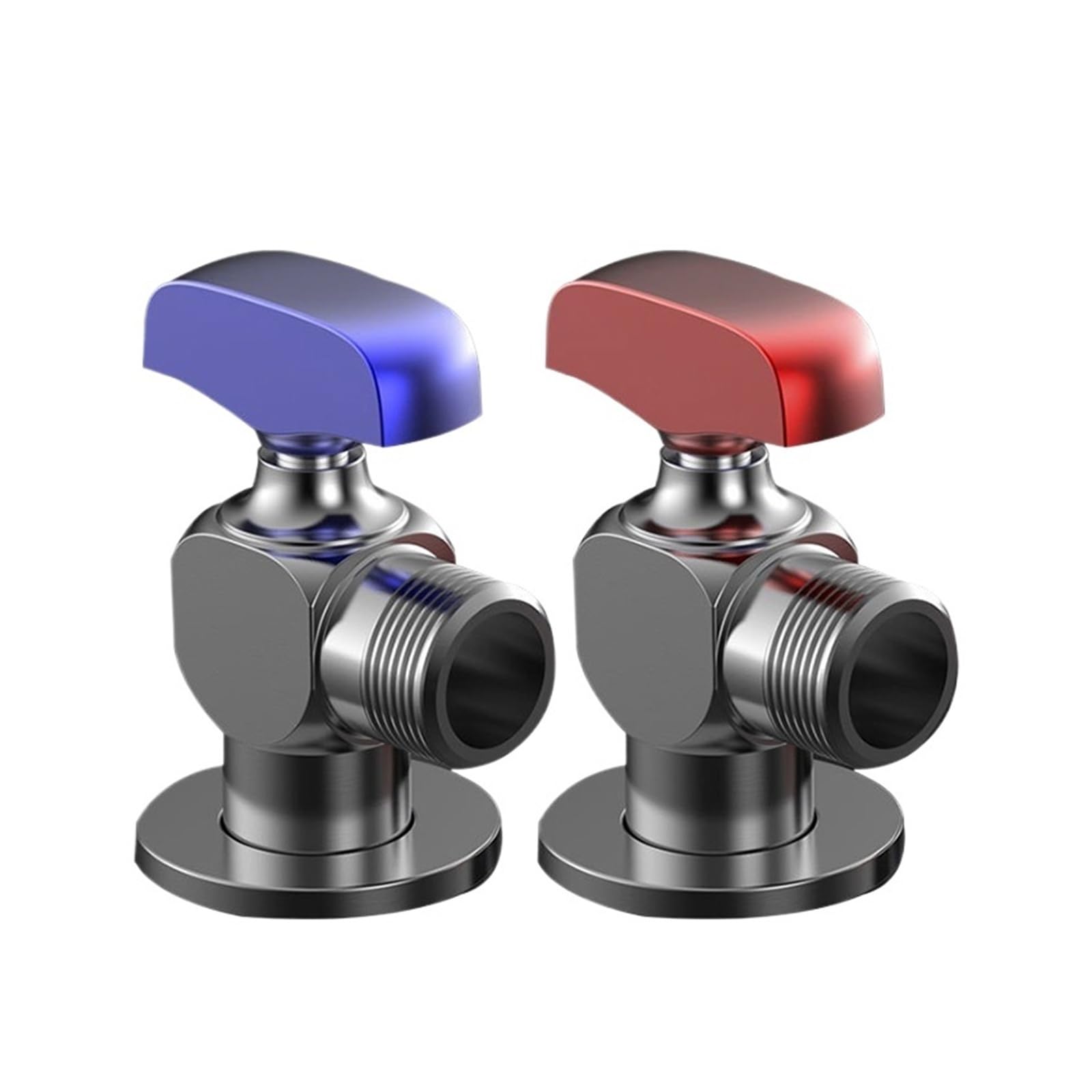 Bvhisehp Red And Blue All Copper Thickened Angle Valve G1/2 Large Flow Ball Core Water Switch(Red And Blue)