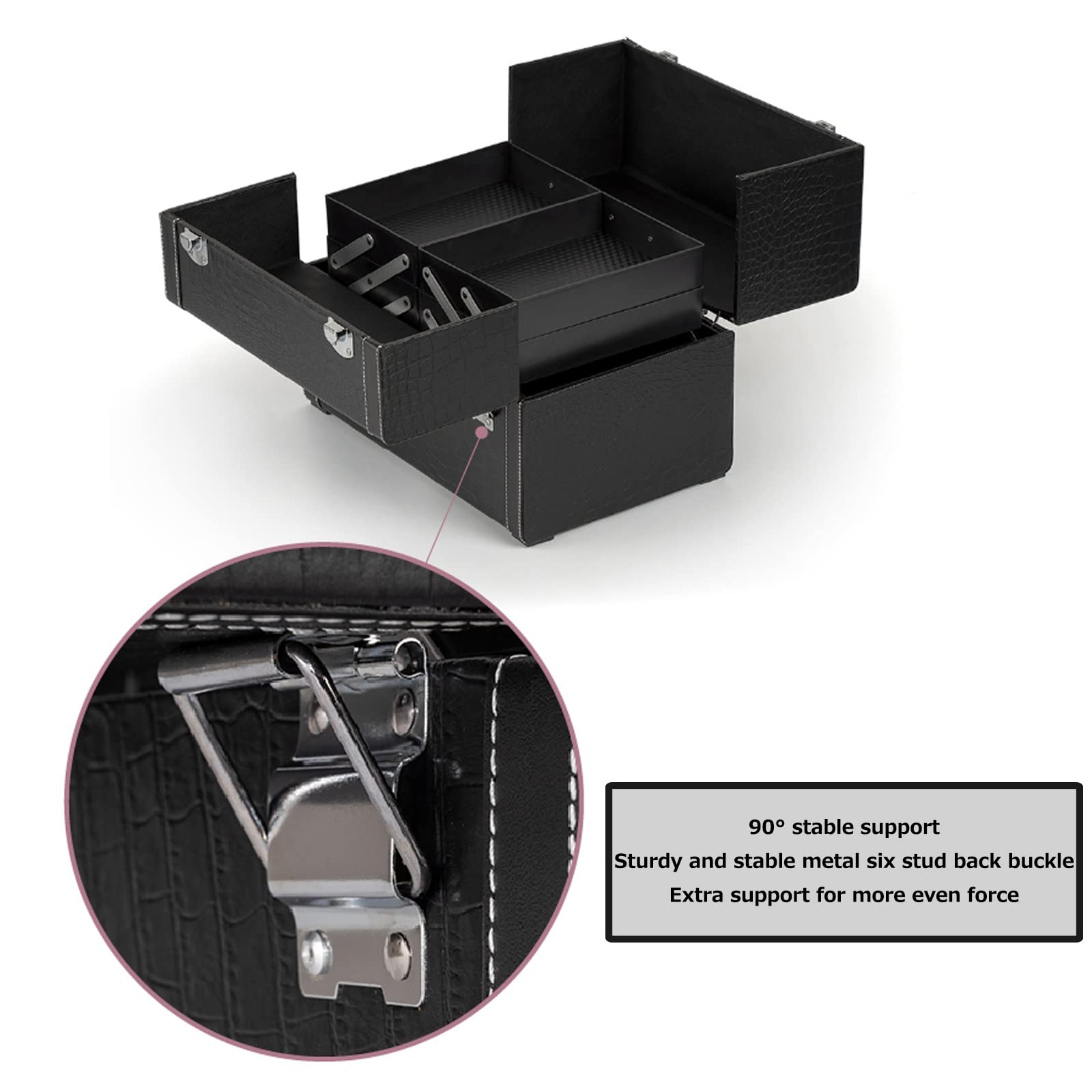 CKKNILV Cosmetic Case Portable Travel Beauty Box Waterproof Makeup Bag Organiser Bag Makeup Artist Bag Multifunction Bag Travel Makeup Case Beauty Train Case Leather Cosmetic Ca