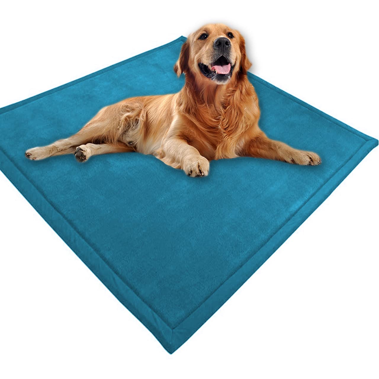 Großes Hundebett Korallensamt – 120x90 Cm, Weich, Rutschfest, Waschbar, Für Große Hunde & Katzen (Dunkelgrün)