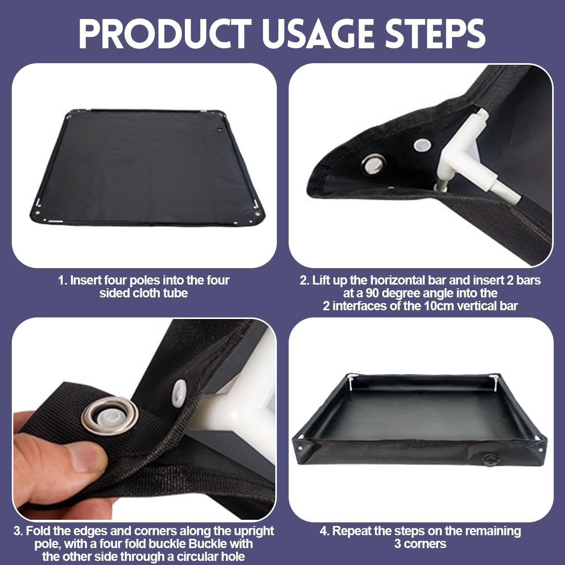 Receveur de douche de camping - 80 x 80 x 10 cm - Pliable - Portable - Avec tuyau de vidange - Base de tente de douche - Pour l'extérieur, l'intérieur et les animaux de compagnie