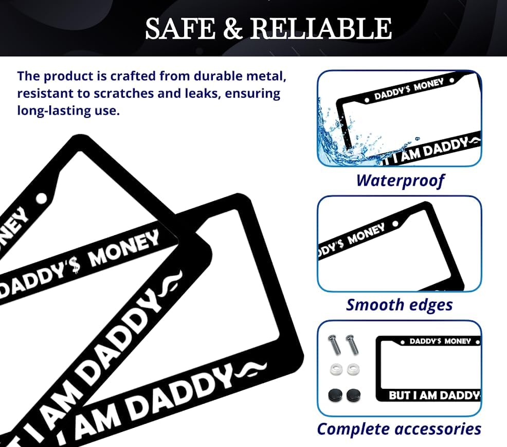 Miniatura 4 de Marco de matrícula de automóvil personalizado para estándar de EE. UU., marco de acero para parte delantera y trasera, marco de placa de matrícula