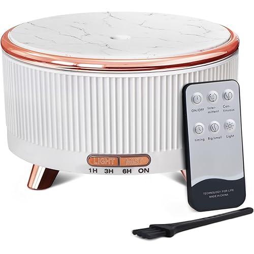 Diffusers for Essential Oils Large Room 500ml, Aromatherapy Diffuser for Home Office with Remote Control, 7 Colorsing Lights,Ultrasonic Aromatherapy Diffuser Humidifier for Livingroom Bedroom