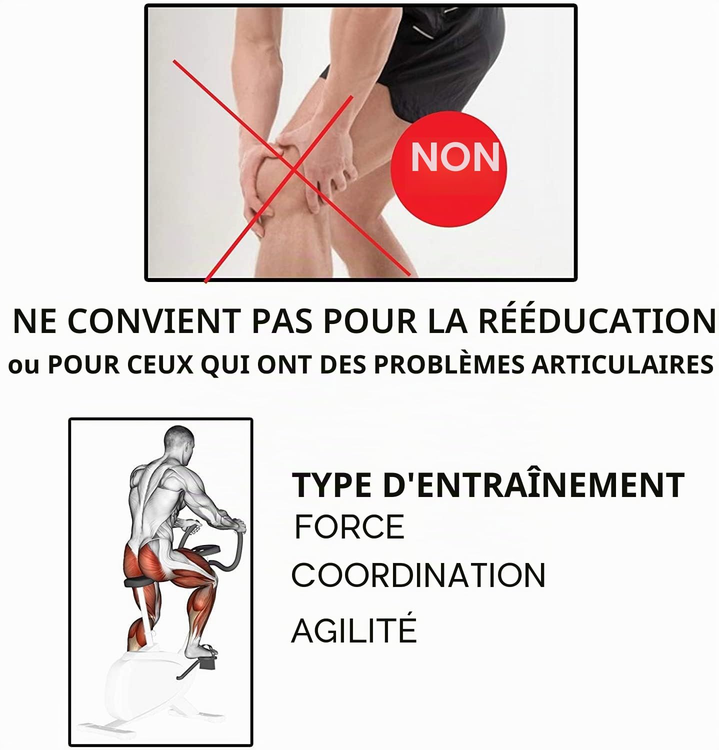 Ffitness FLC201BN Vélo d'appartement Easy Belt workout à la maison, cardio, fitness, entraînement, corps, amincissement, cellulite musculation, jambes résistan, Intérieur, Selle réglable