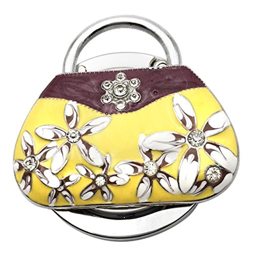 Bestdays Flower Handbag Shape Foldable Womens Bag Hanger Folding Table Hook Holder Storage Crystal Decor