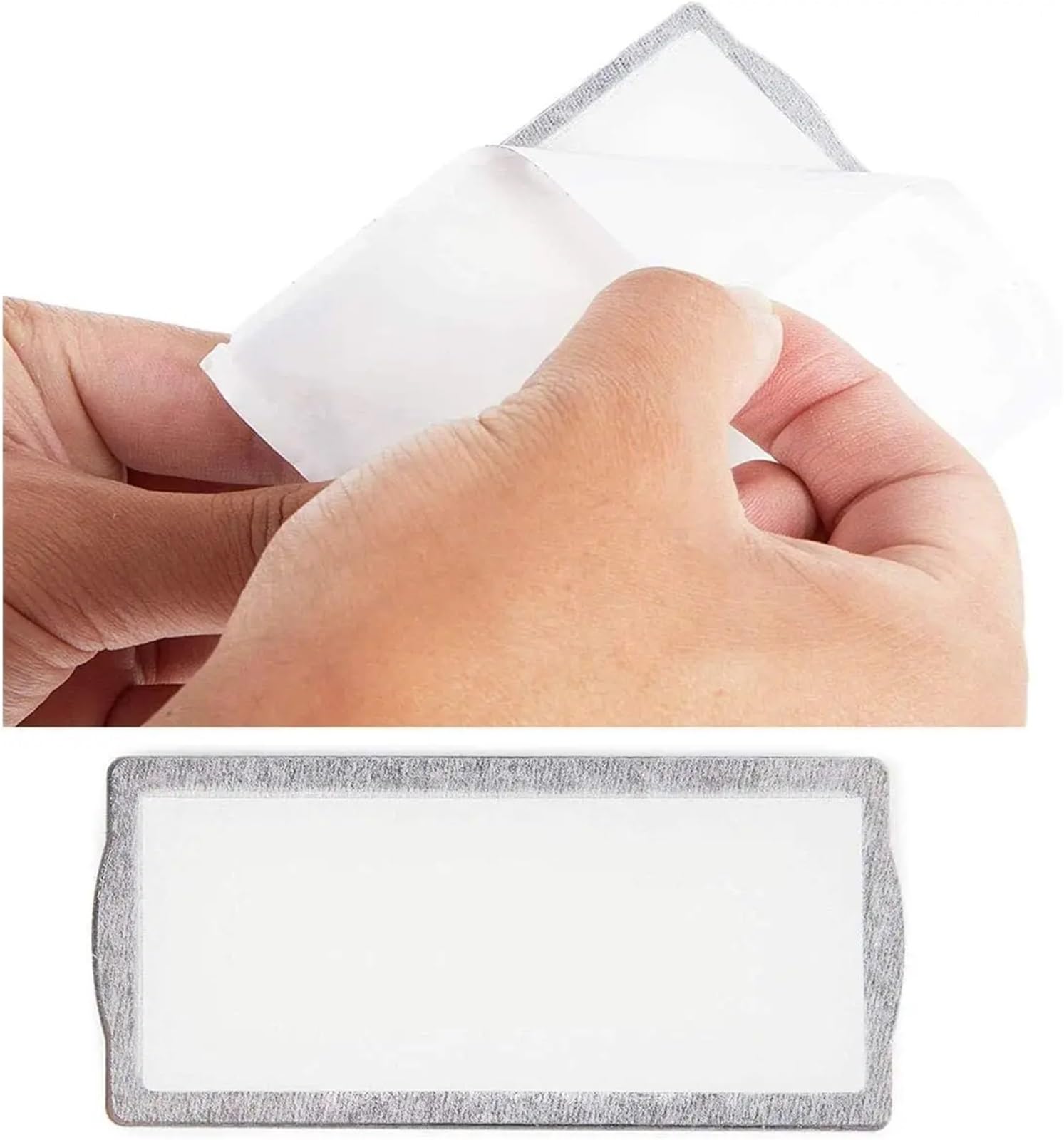 Lot de 24 porte-étiquettes autocollantes en métal pour livres, cartes, porte-étiquettes horizontales, cadre en métal, 5,6 x 2,5 cm
