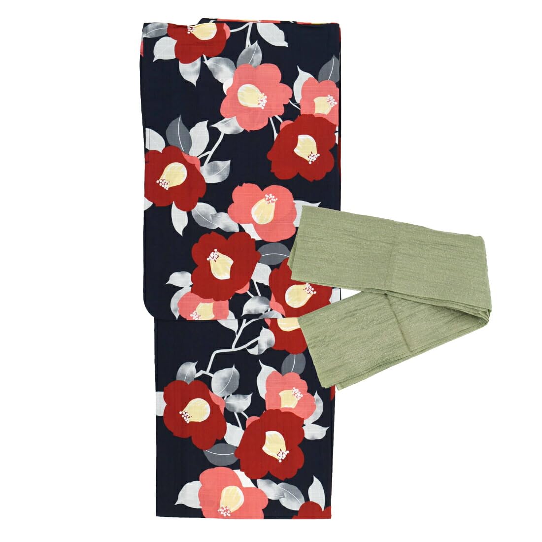 Women's Yukata, Retro Floral with Obi