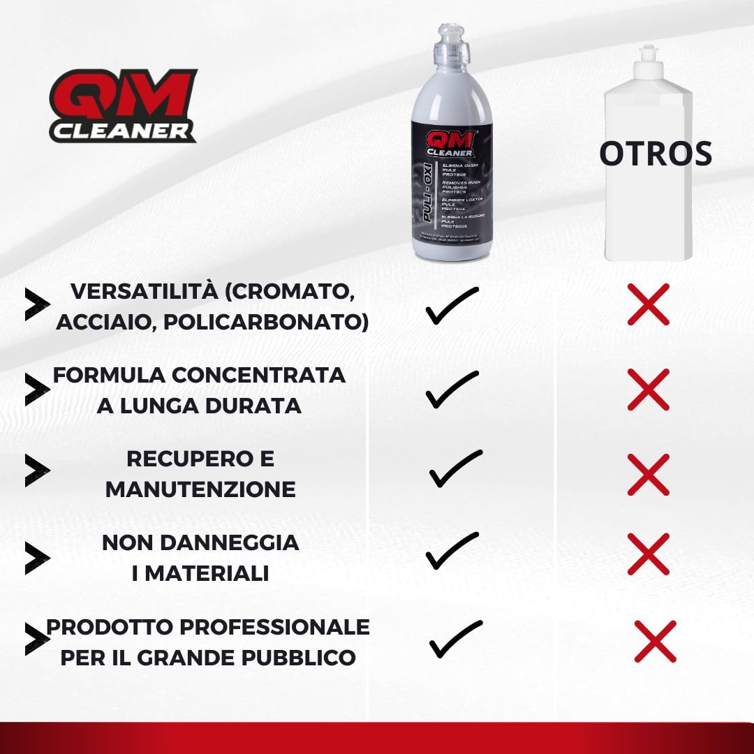 PULI-OXI Detergente Antiruggine Rapido ed Efficace. Protettore per Metalli. Rimuove la Ruggine da Cerchioni, Freni, Radiatori, Cromo, Catene, Contatti Elettronici.