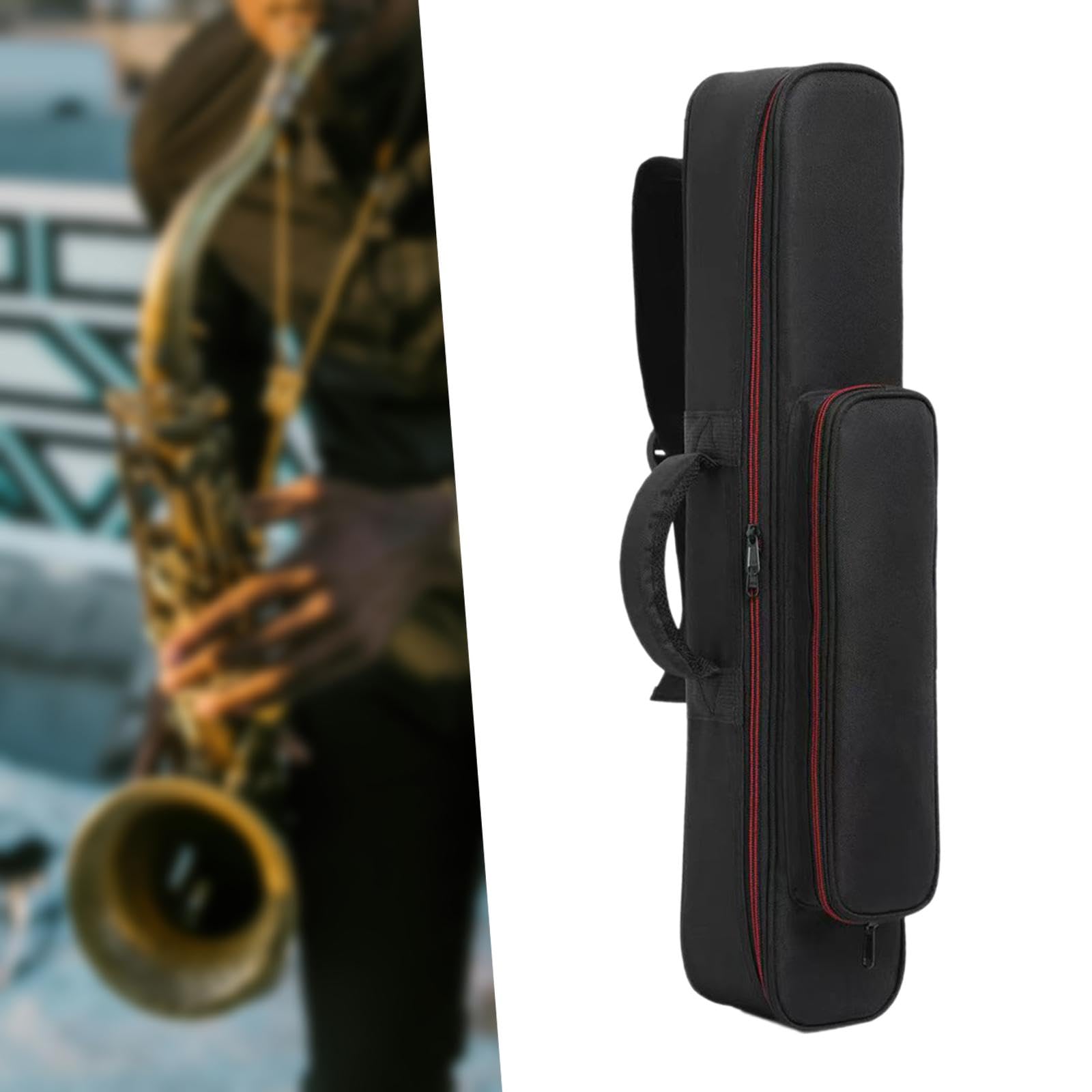 Perfeclan Saxophon-Aufbewahrungstasche, Sax-Gig-Bag, praktische, wasserdichte Sopran-Saxophon-Tasche aus Oxford-Stoff, Handtasche für Flöte, gerades Saxophon, S