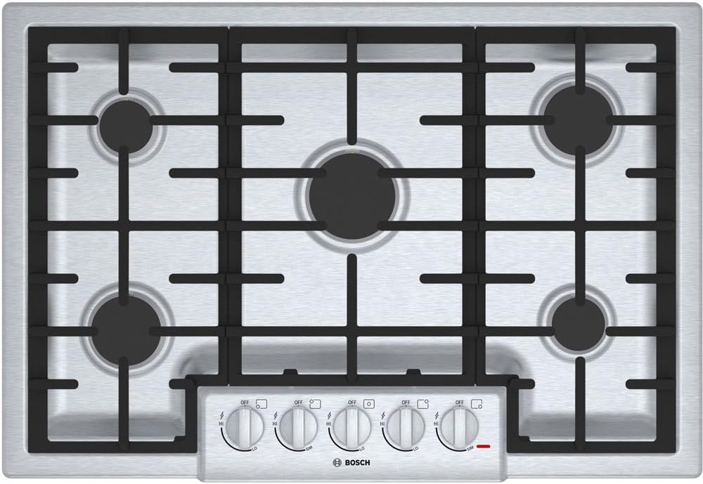 Bosch NGM8055UC 800 30" Stainless Steel Gas Sealed Burner Cooktop