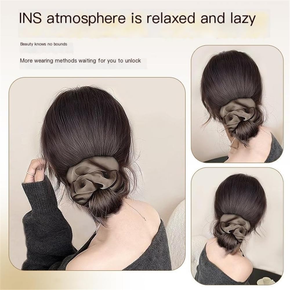 Haarknoten, Hitzebeständige Synthetische Haargummis – Donut-Dutt-Chignon Für Frauen, Dutt-Maker Für Haare（Brown）