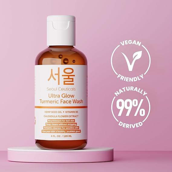 SeoulCeuticals Korean Turmeric Face Wash Brightening Cleanser 4oz