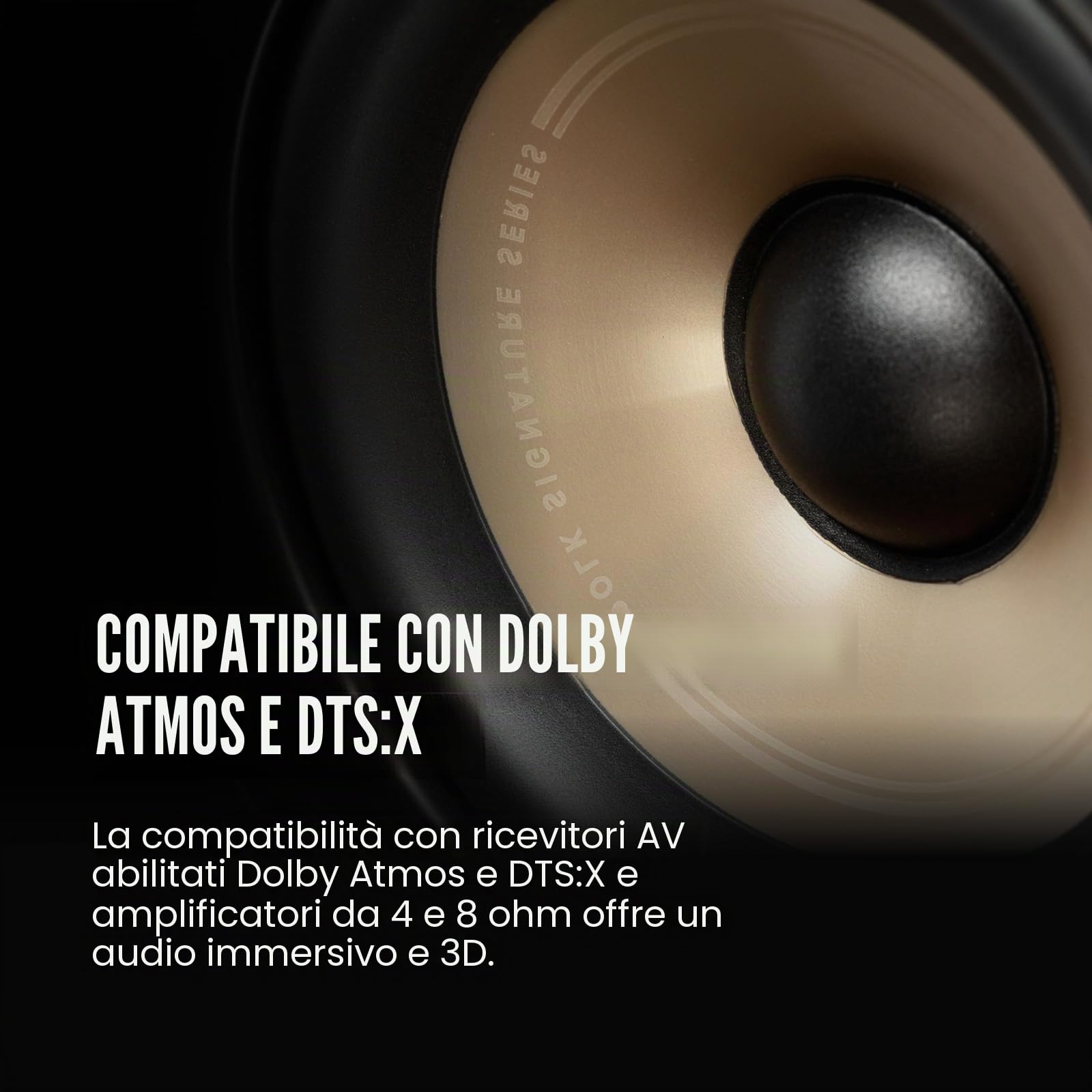 Polk Audio SIGS10ELWT, Signature Elite ES10 - Diffusore con Certificazione Compatibile con Dolby Atmos e Dts: X, Tweeter da 1" e Woofer da 4", Coppia, Bianco