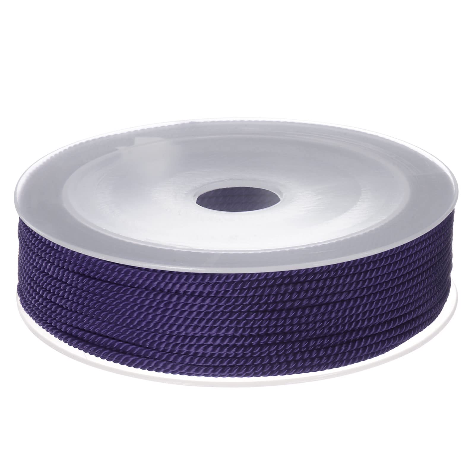 sourcing map Twisted Nylon Twine Thread Beading Cord 1.5mm 20M/65 Feet Extra-Strong Braided Nylon String for Crafting Bracelets Jewelry Making, Dark Purple