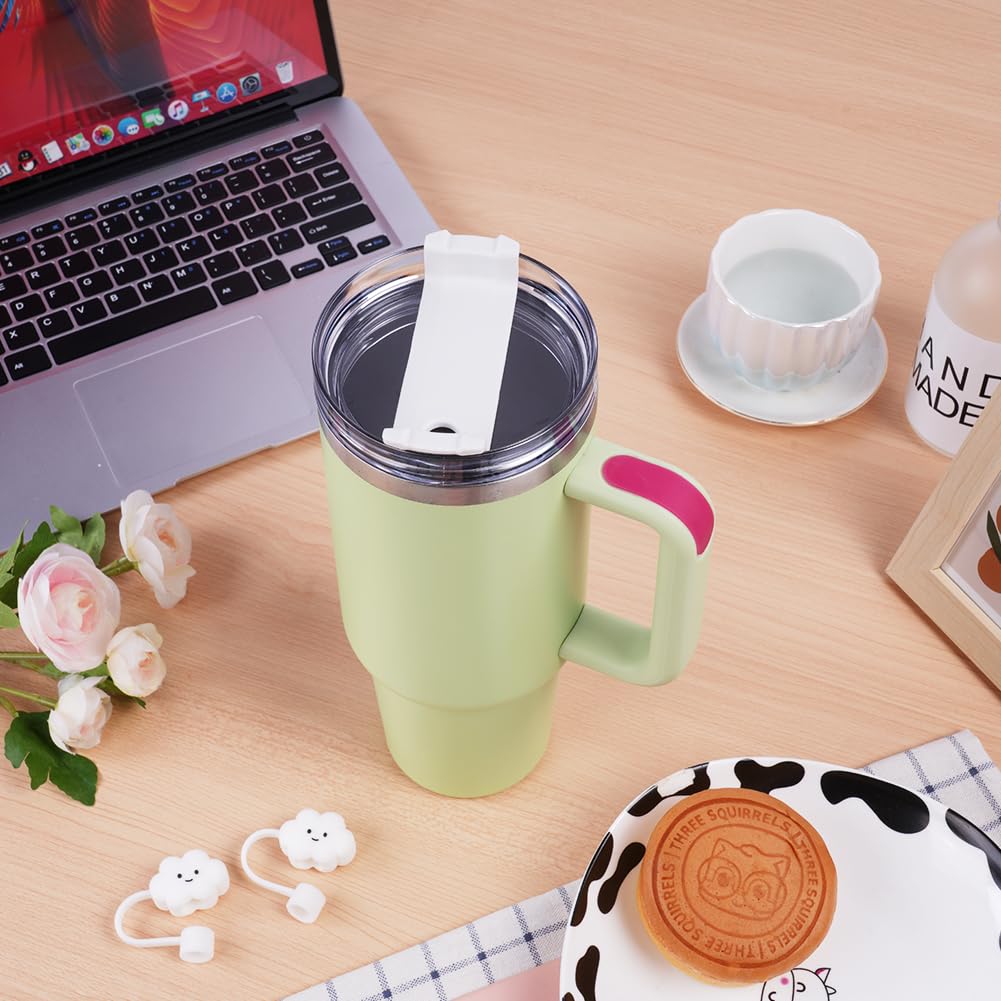 Paquete De 2 Vasos De 40 Onzas Con Tapa Abatible Con Popote Compatible Con Stanley Cup De 40 Onzas, Funda De Popote Compatible Con Stanley Cup Quencher, Accesorios Para Vasos De