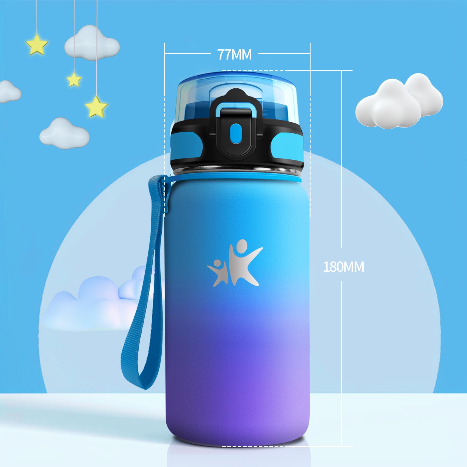 KollyKolla Bottiglia Termica 500ml, Borraccia con Cannuccia, senza BPA, Borraccia Termica a Prova di Perdite, Doppia Parete, Bottiglia Termica per Ragazzi, Ragazze, Palestra, Outdoor, l'école