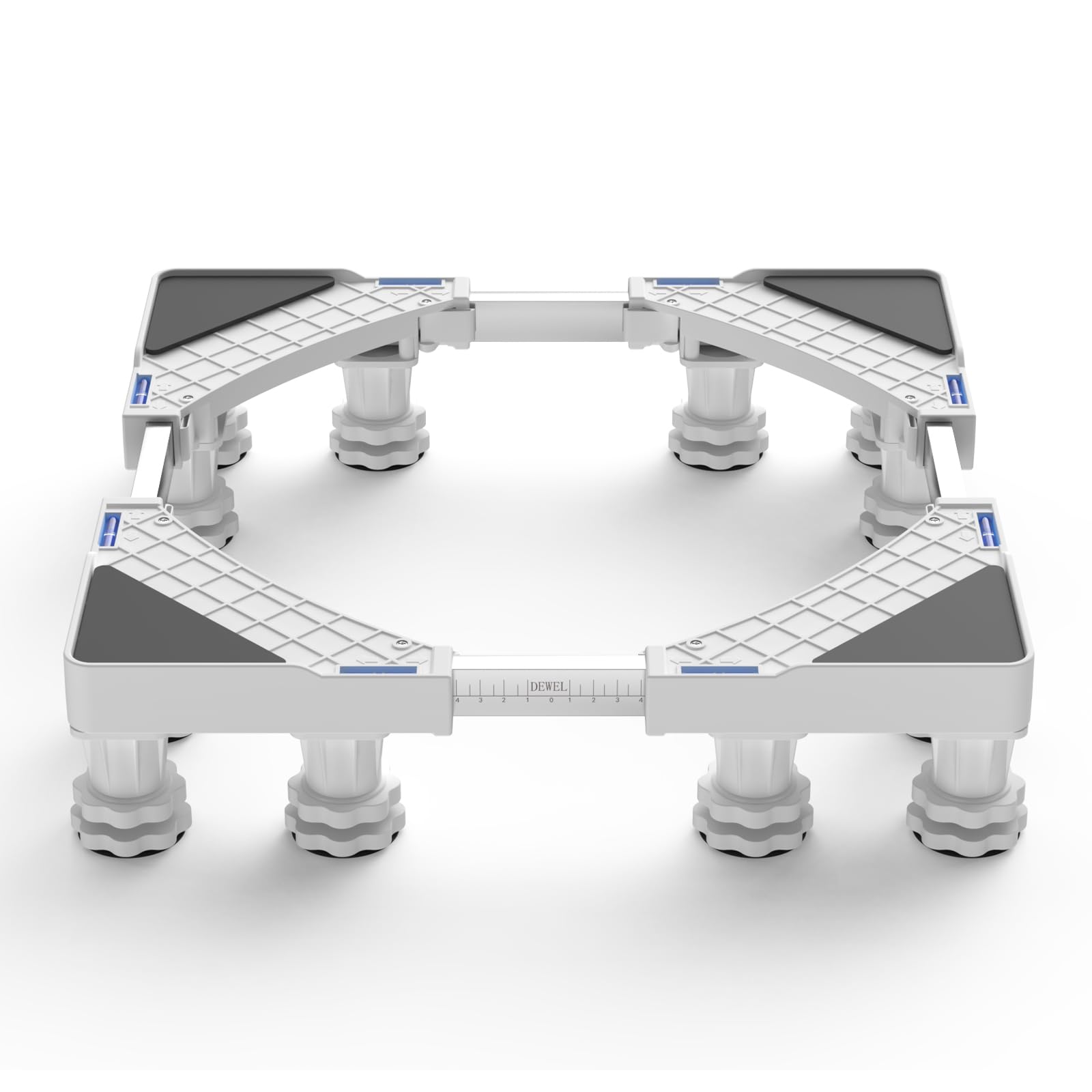 DEWEL Base de Lavadora de 12 Pies, Base de Frigorífico Universal Ajustable para Secadora, Carga de Oso 500kg Base Ajustable Ancho 46-60cm, Altura 9cm-12cm.