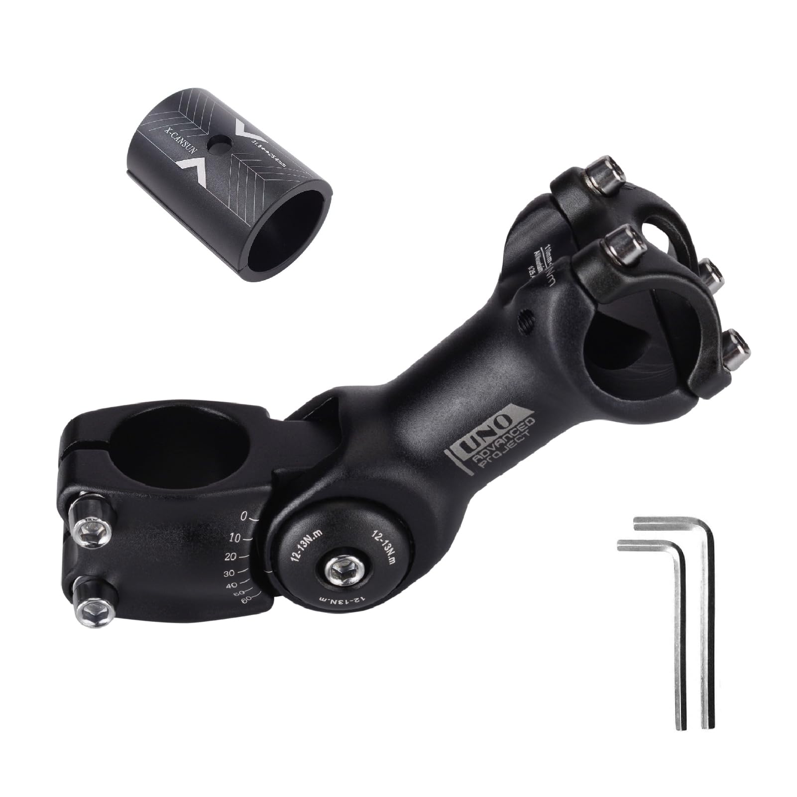 BESNIN Vorbau 31,8 mm Lenkervorbau Verstellbar 0-60° Fahrrad Vorbau 90/110/120mm Fahrradvorbauten aus Aluminiumlegierung für MTB, BMX, Rennrad, Downhill-Bike, Radsport