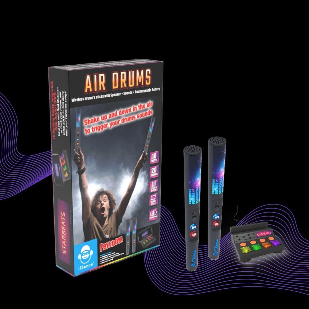 Freedom Drums - Komplettes Schlagzeug Set für Anfänger und Profis, inkl. Drumsticks und Hocker, Perfekt für Kinder und Erwachsene, Robust und Langlebig