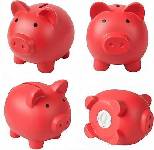 Miniatura 7 de Bonita alcancía para Sbrvaniy Pig Dinero, Banco de monedas para niños y niñas, mi primer banco de dinero irrompible, tamaño grande, decoración de