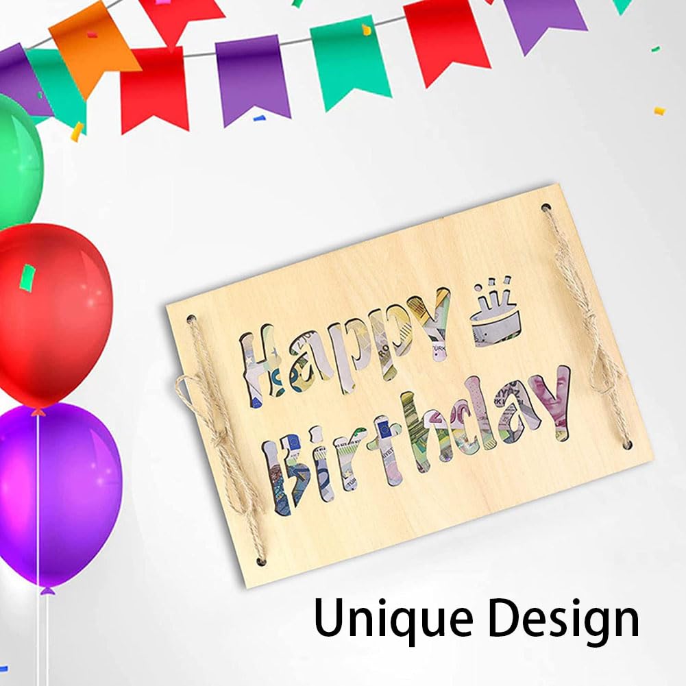 Carte Cadeau Argent En Bois - Support Pour Billets, Personnalisable, Idéal Anniversaire, Mariage, Fête Des Mères - 4