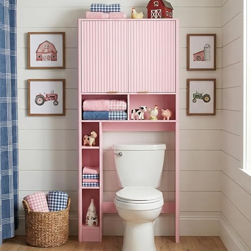 AKMAKM 31" W Over The Toilet Storage Cabinet with Fluted