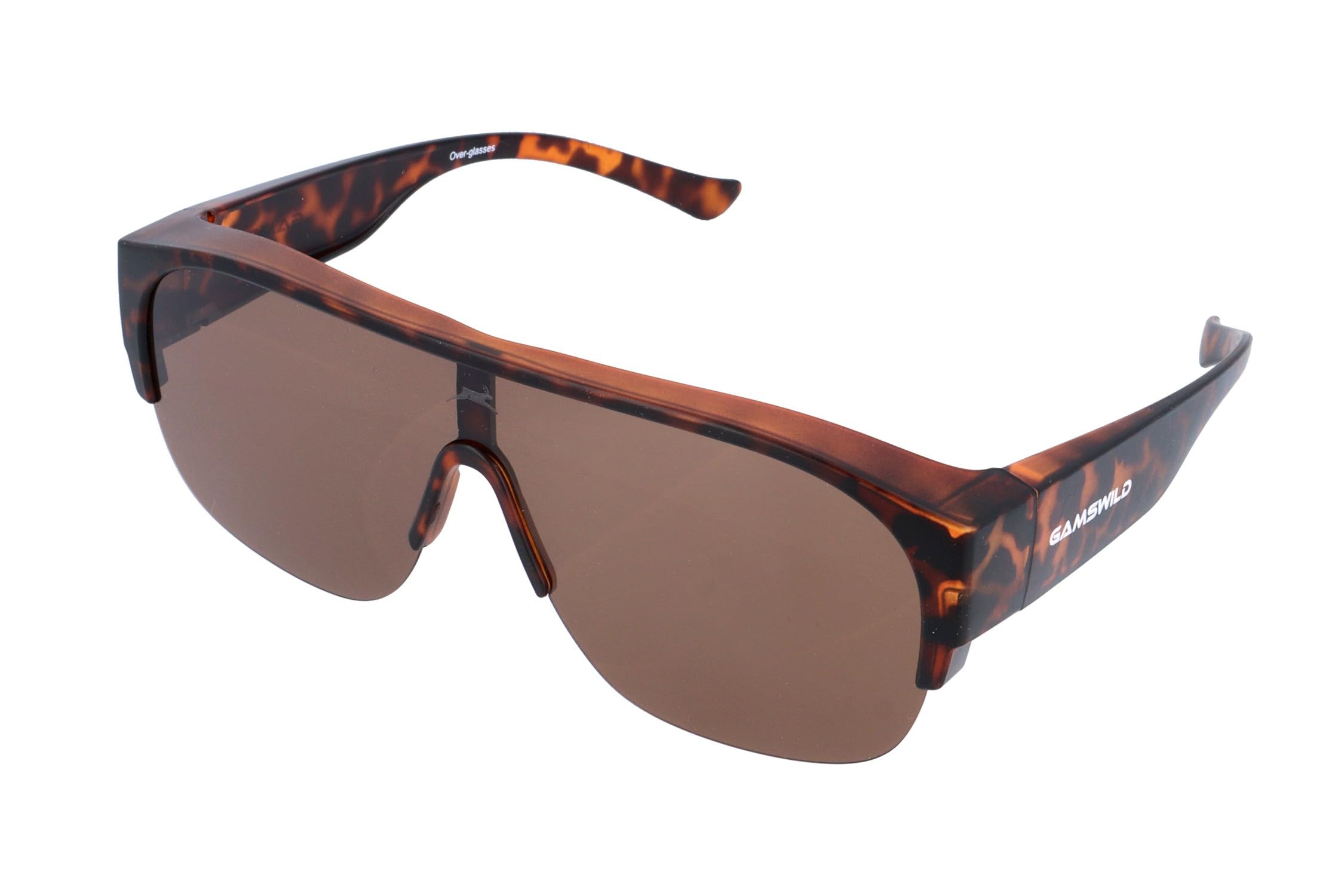 Gamswild WO7530 okulary przeciwsłoneczne, okulary sportowe, okulary z półoprawkami, dla kobiet i mężczyzn, unisex, szare, brązowe, czarno-czerwone