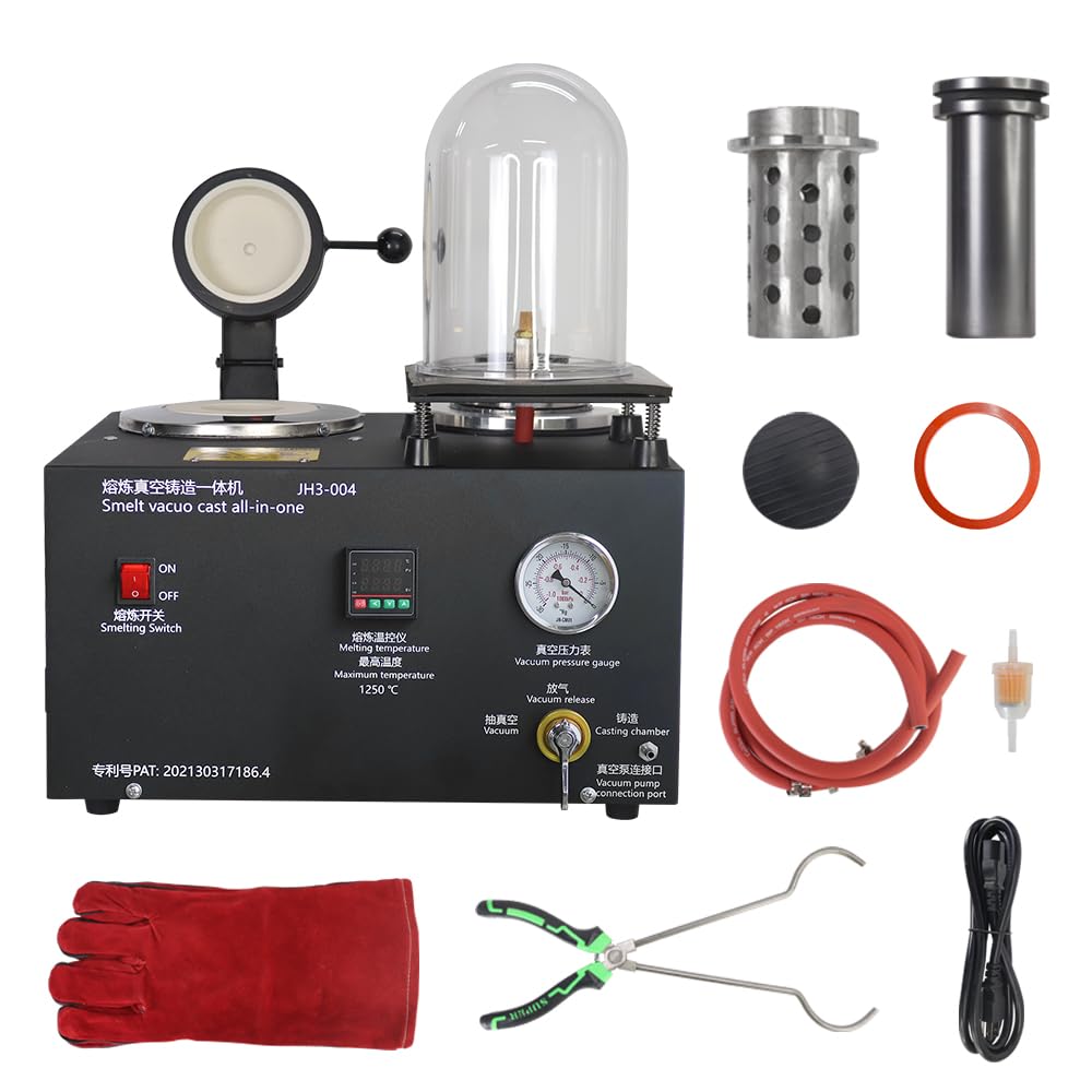 2KG Vacuum Casting Machine Jewelry Melting Machine Digital Display High-Temperature Refining Precious Metal Jewelry Casting Gold Silver Siamese Casting Machine