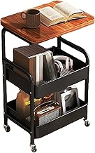 キッチンワゴン キャスター付きワゴン 3段 全体耐荷重45kg 幅44×奥行30×高さ77cm 移動が容易 バスケットトローリー メッシュタイプ キャスター付き 収納ワゴン組立品 (幅44×奥行30×高さ77cm)
