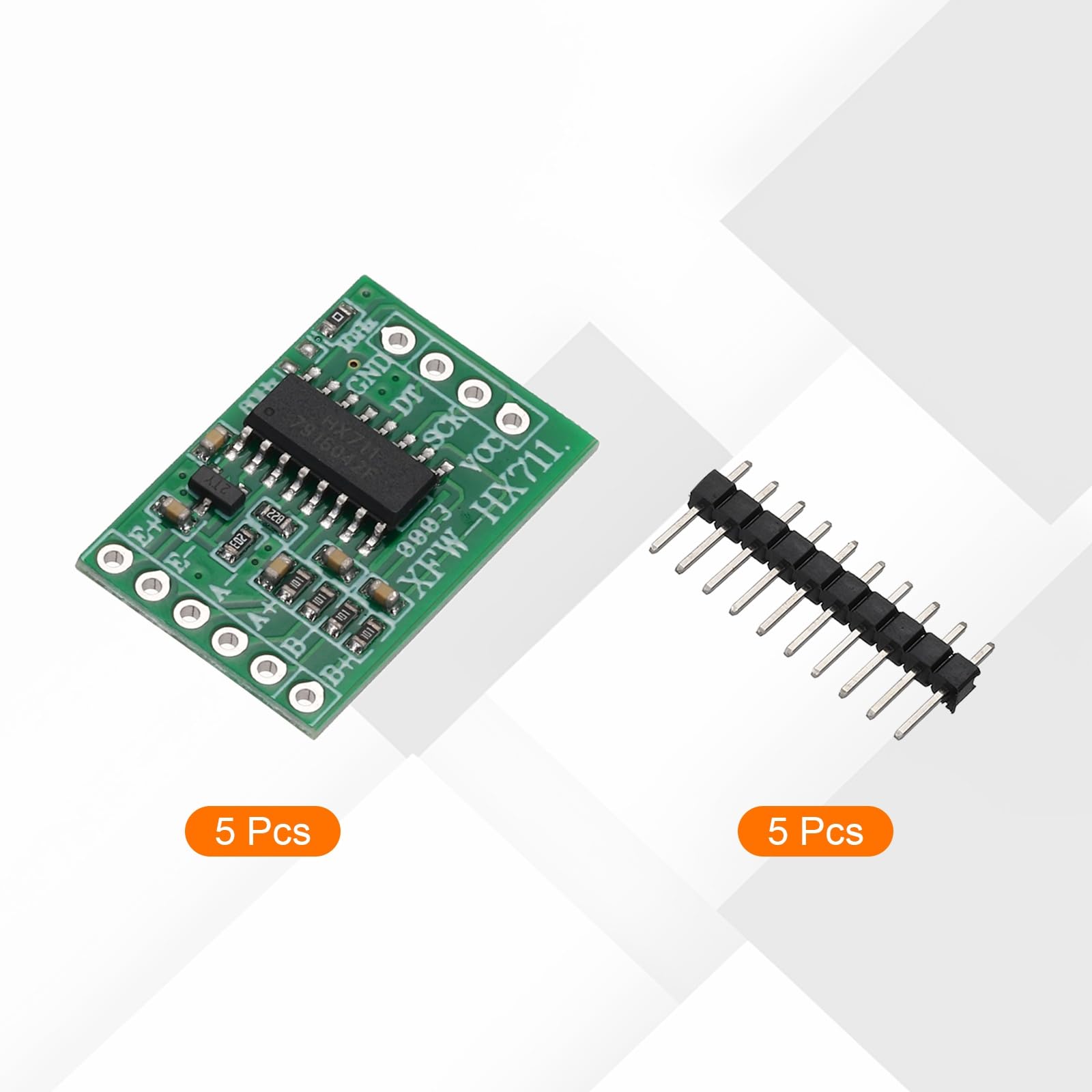 QUARKZMAN 5 sztuk HX711 czujnik wagi, podwójny kanał, 24 bity, precyzja A/D, 16 x 24 mm, czujnik ciśnienia wody, do samodzielnego montażu, elektroniczna waga kuchenna